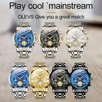 OLEVS Reloj de los Hombres del Deporte Relojes Para Hombres de la Marca de Lujo Militar de Negocios Cronógrafo de Cuarzo reloj de Pulsera relogio masculino 2020 Nuevo