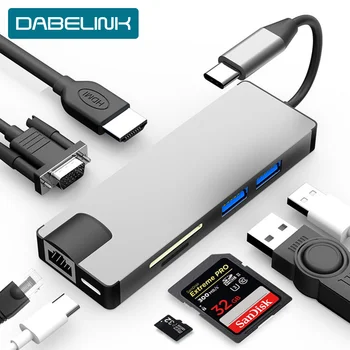 Tipo C para HDMI Hub USB C 4K PD 5A 87W Dock Rj45 Lan USB 3.1 Divisor USB-C de la Entrega de Potencia Accesorios para el iMac de aire de MacBook Pro