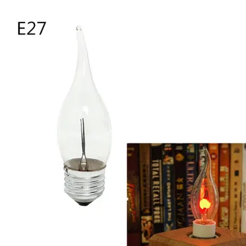 10PCS Edison Bombilla E14 E27 3W C35 C35L de la Llama de Fuego de la Iluminación de la Vendimia Efecto de Parpadeo de Tungsteno de la Novela de la Vela de la Lámpara de Naranja