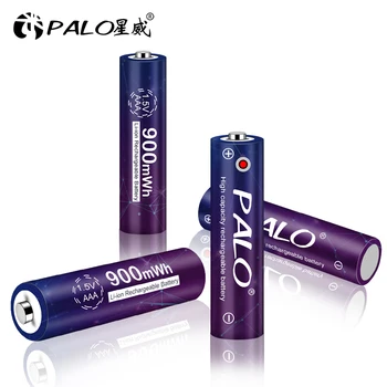 PALO de 1,5 v AAA de la Batería Li-ion de 900mWh de litio de 1,5 V AAA recargable de la batería de Juguete de Control Remoto de luz+2slots cargador usb