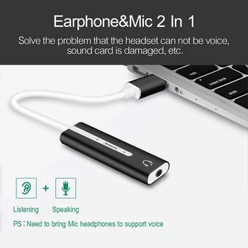 2 En 1 USB Tarjeta de Sonido Externa USB A 3.5 mm Jack Estéreo de Auriculares Adaptador de Audio DJA99