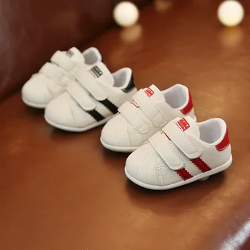 De 0 a 18 meses los bebés varones y niñas, niño calzado infantil zapatillas recién nacido fondo suave primero a pie antideslizante zapatos de moda