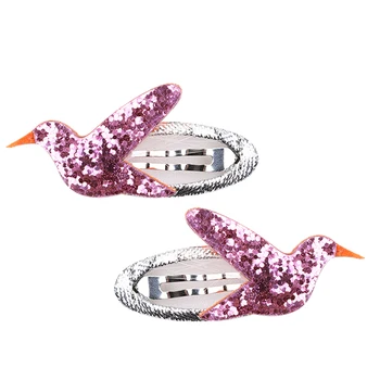 20pcs/lote de dibujos animados Glitter Unicornio Complemento Clips de Pelo Blanco Cisne Animal Horquilla de Oro Glitter Fox Barrette Pink Star Corazón Apretones