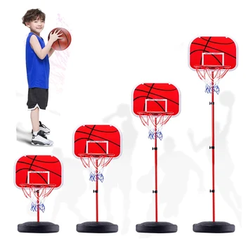 Regalo de navidad de los Niños de Baloncesto Stand Portátil de la Cesta de Rejilla Cubierta de Plástico de Disparo Estante Ajustable de Baloncesto infantil de Juguete