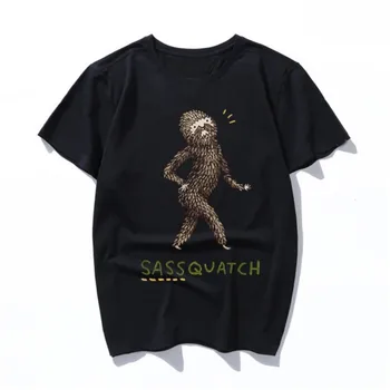 Sassquatch 90 Gráfico Camiseta Harajuku Hip Hop Camisetas de las Mujeres a los hombres Ullzang T-shirt de Moda Streetwear Superior Tees Fele