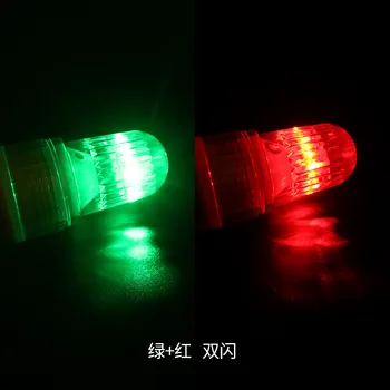 Two1# baterías de 3V verde y rojo dos colores de alto brillo LED torpedo neto luces de baliza especial señuelo de la pesca de luces para la pesca