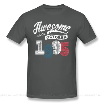 Retro regalo de cumpleaños de T-Shirts para Hombres Impresionante Desde octubre de 1995 Vintage Divertida camiseta con cuello redondo de Algodón Gráfico ofertas de Camiseta
