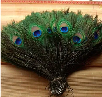 Mayorista 50pcs/lote de 25-30cm de 10-12 Pulgadas naturales hermosas plumas de pavo real ojos para DIY ropa de la decoración de la fiesta de la boda