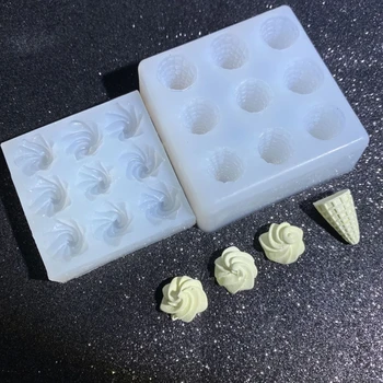 3D de Tamaño Mini Cono de Helado Llaveros de Resina Moldes de Paletas de Comida para Jugar Colgante de Resina Epoxi Molde para la Fabricación de Joyas de Herramientas
