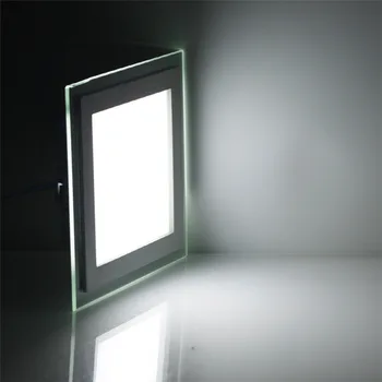 18 Vatios Panel del LED Downlight Cuadrado de Cristal de las Luces del Panel de Alto Brillo de Techo luminarias Empotrables AC85-265 Con adaptador