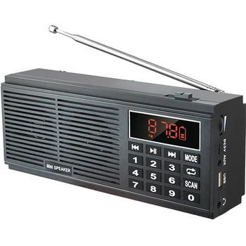 Lefon Digital, Reproductor de Música MP3 Mini Altavoz Portátil Mini Auto Scan FM AM MW Receptor de Radio TF tarjeta de recarga de la Batería 18650 L-518