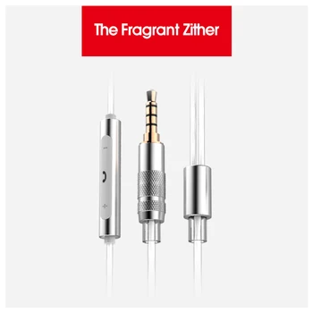 TFZ TC-6 0.78 mm plateado Micrófono del auricular cable de los auriculares de reemplazo del cable de La doble-pin