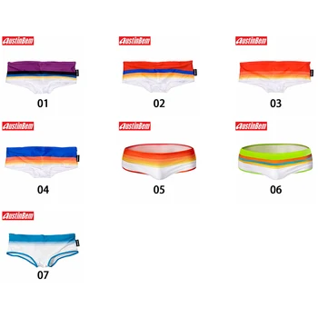 Austinbe los Hombres del Hombre de trajes de baño de Rayas del arco iris Trajes de baño Cortos de Natación Trajes de Surf Cortos de la Junta de los Troncos de los Hombres Traje de baño de Verano