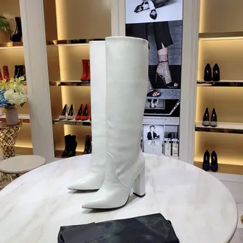 2020 Las Mujeres De Diseño De Zapatos De Cuero Genuino De Moda De Tacón Alto De Arranque Botas De Lujo
