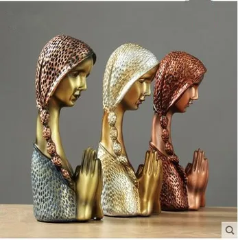 Orando chica, creativa Europea accesorios para el hogar, resina figura decorativa adornos,