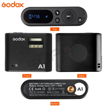 Godox A1 2.4 G Inalámbrico de Flash de la Cámara X Sistema de disparo de Flash Constante de la Luz del Led Con la Batería De IOS10 Smartphone iPhone 6s 7 plus
