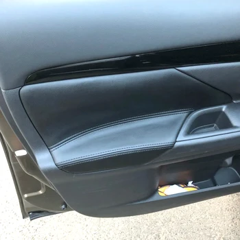 De Cuero suave de la Puerta Panel de la Cubierta Para Mitsubishi Outlander 2016 2017 2018 4PCS Car Interior Apoyabrazos de la Puerta de la Cubierta del Panel de Recorte