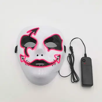 LEDGLE de Halloween Máscara de LED Maske de Luz Hasta la Fiesta de Máscaras de la Cara de Neón Maska Cosplay Máscara de Horror Cosplay Decoración En la Oscuridad de la Máscara de V