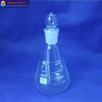 50-2.000 ml de Vidrio matraz cónico con tapón Vidrio Matraz Erlenmeyer de vidrio para laboratorio triángulo matraz de Boro 3.3 vidrio