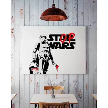 Panorama cartel de Banksy Detener las Guerras Horizontal | Impreso en 250 gr. de papel de alta calidad | Banksy | Cartel | pinturas Modernas