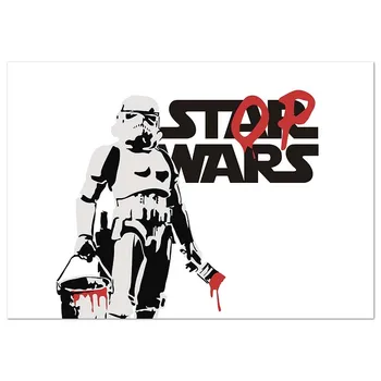 Panorama cartel de Banksy Detener las Guerras Horizontal | Impreso en 250 gr. de papel de alta calidad | Banksy | Cartel | pinturas Modernas