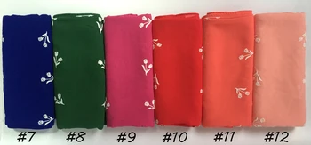 10pcs/lot Floral de Hojaldre de Impresión de la Perla de Gasa Hiyab Bufanda Chal Musulmán Envolver la Cabeza Diadema Sólido de Color claro