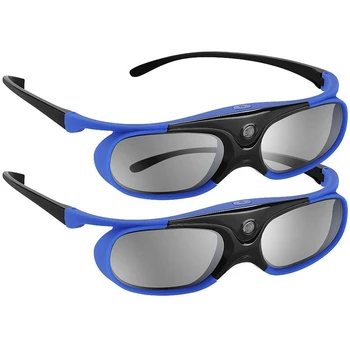 2Pcs de Obturador Activo Gafas DLP-Link Gafas 3D USB Recargable para Proyectores DLP LINK Compatible con el BenQ W1070 W700 Proyecto