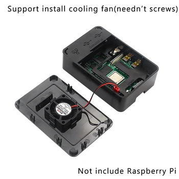 Raspberry Pi 4 B Caso de ABS Actualizado Caja de Plástico Recinto de la Concha de soporte del Ventilador de Refrigeración Opcional del Disipador de calor del Adaptador de Alimentación Cable de Vídeo