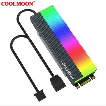 CoolMoon M. 2 SSD 2280 ARGB Heasink, M. 2 Unidad de Estado Sólido RGB Radiador, Unidad de disco Duro Chaleco de Enfriamiento, 5V M/B SYNC
