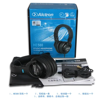 Alctron HE580 totalmente cerrado de cable de la supervisión de la grabación de la cabeza tipo de música en los auriculares con cancelación de ruido monitoreo de auriculares