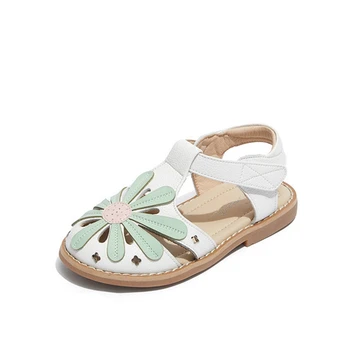 Niños, Sandalias Niñas, Zapatos de Verano de la Flor Ortopédicos, Sandalias Niñas de Cuero Zapatos de Playa Cerca de Toe Sandalen Kinder KS606
