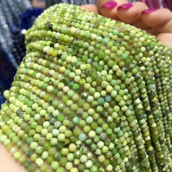 La Piedra Natural Facetas Dispersos bolas de Hierba Turquesas Perlas de 2 mm para la Fabricación de la Joyería DIY Collar Pulsera Accesorios