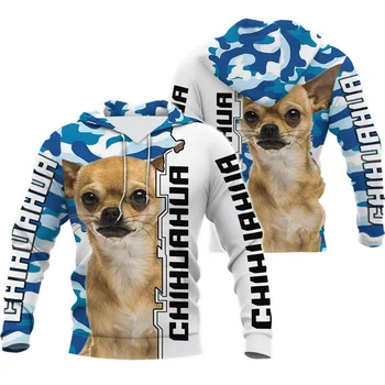 2020 nueva venta caliente de los Hombres de las mujeres de chihuahua perro de edición limitada 3d cremallera sudaderas manga larga Sudaderas chaqueta sudadera de chándal
