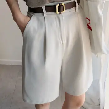 Pantalones cortos de las Mujeres Sólida Señora de la Oficina Informal partido Elegante Femenina ropa de Trabajo de Harajuku Simple Amplia de la Pierna de los Pantalones de Verano de la más nueva Moda
