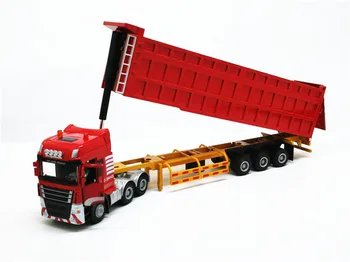1: 50 de la Ingeniería de Camiones portacontenedores Modelo de Aleación de Semi-remolque, Camión volquete de Carga de Metal Logística de Autos de juguete