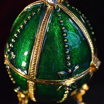 Qifu Verde Pequeño Huevo De Faberge De La Joyería Caja De Regalo