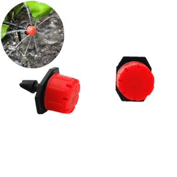 500PCS Ajustable Dripper Rojo de Micro Riego por Goteo Riego Anti-atascos Emisor de Jardín Suministros para 1/4 de pulgada de Manguera