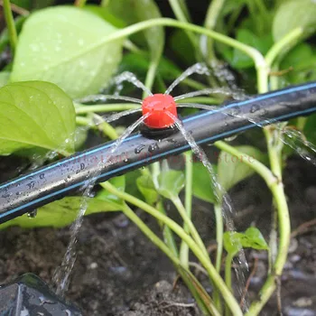 500PCS Ajustable Dripper Rojo de Micro Riego por Goteo Riego Anti-atascos Emisor de Jardín Suministros para 1/4 de pulgada de Manguera