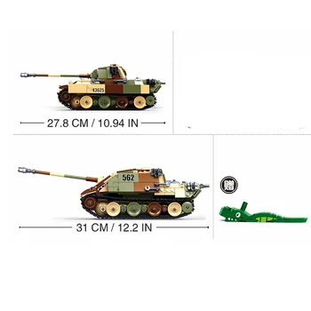 La serie militar de la segunda guerra mundial 2 en 1 Leopard G medio tanque de accesorios para Armas de los soldados Cifras de la Construcción de Bloques, Ladrillos Juguetes Regalos