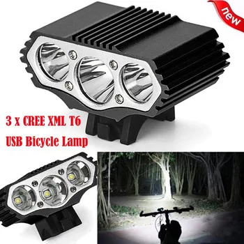 12000 Lm 3 x XML T6 LED 3 Modos de Bicicleta luz Delantera de la Bicicleta de Luz de los Faros USB Recargable Bicicleta Antorcha de la Linterna de la Linterna #40