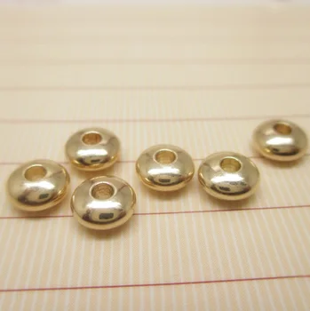 IB3702 de Oro de la rueda lisa plana pacer perlas de 3-4mm de BRICOLAJE accesorios de la joyería de 100pcs