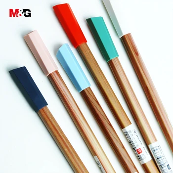 M&G de 3 colores negro, azul, tinta de alta calidad de madera de tinta de gel pluma para el estudiante de la escuela de escritura lindo de artículos de oficina suministro de mayorista