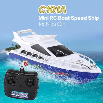 C101A Mini Radio Control Remoto RC de Alta Velocidad, Carreras de Velocidad de la Embarcación Barco para los niños los Niños de Regalo Presente Juguete Modelo de Simulación