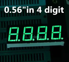 0.56 pulgadas 4bit ánodo Común Digital Tubo verde Puro del Dígito del LED Display de 7 segmentos de 0.5 pulgadas de 0.5 0.56 0.56 pulgadas