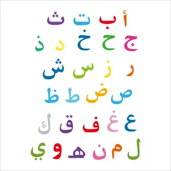 Envío gratis alfabeto árabe etiquetas engomadas de la pared para los niños el aprendizaje creativo pegatinas Casa decorar la habitación de los niños de fondo de pantalla