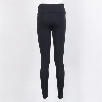Las mujeres de Compresión Pantalones de Fitness de la Capa de Base de Pantalones de color Negro Sólido de las Polainas de la Venta Caliente Casual pantalones de Cintura Alta