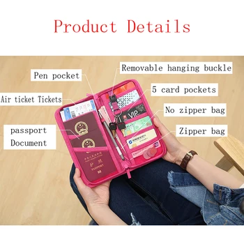 Las Mujeres de los hombres Organizador de Viaje Pasaporte Pack Titular de Paquete de la Tarjeta de Crédito Titular de la Tarjeta Monedero Paquete de Documentos de Viaje bolsa de accesorios