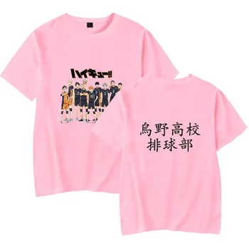 De Verano De La Camiseta Para Hombre De Anime Haikyuu Karasuno De La Escuela Secundaria Camiseta De Algodón De Manga Corta De Voleibol Camiseta Fresca Divertida Camiseta De Los Adolescentes