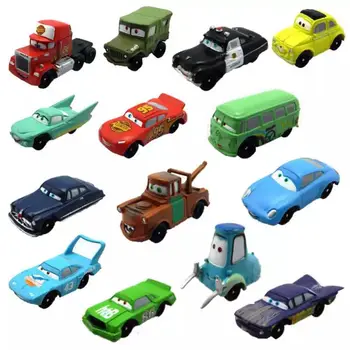 14 unidades/juego de Disney Pixar Cars 2 3 Rayo McQueen Mater Guido El Rey Sally Fundido a presión de Vehículos de Metal de Aleación de Niño Chico Juguetes de Regalo