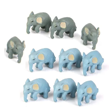 10pcs Elefante en Miniatura mini Decoración de la casa de Micro Paisaje Adorno (Color al Azar)